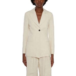 NOSTRASANTISSIMA Textured Single-Button Notch Lapel Blazer Women WHITE Coats &